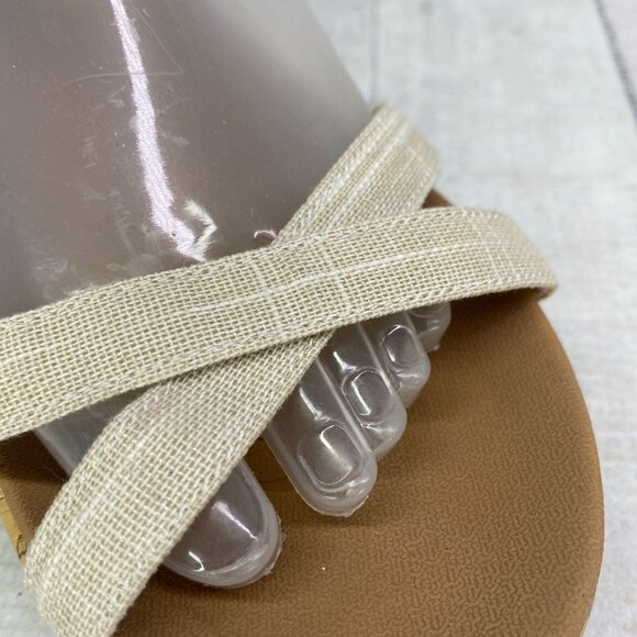 Skechers BEVERLEE Natural Cali Luxe Foam Cork Wedge Heel Platform Sandals Size 9 - Picture 15 of 16